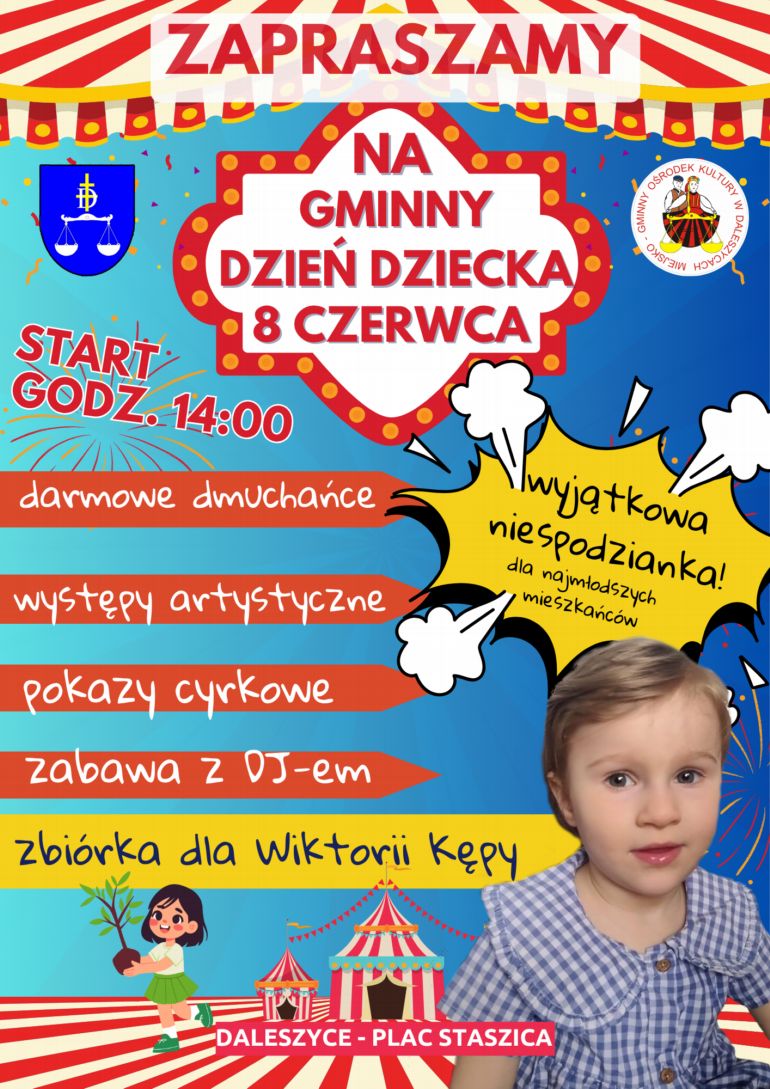 Zapraszamy na Gminny Dzień Dziecka w Daleszycach! 